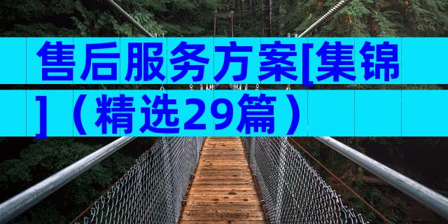 售后服务方案[集锦]（精选29篇）